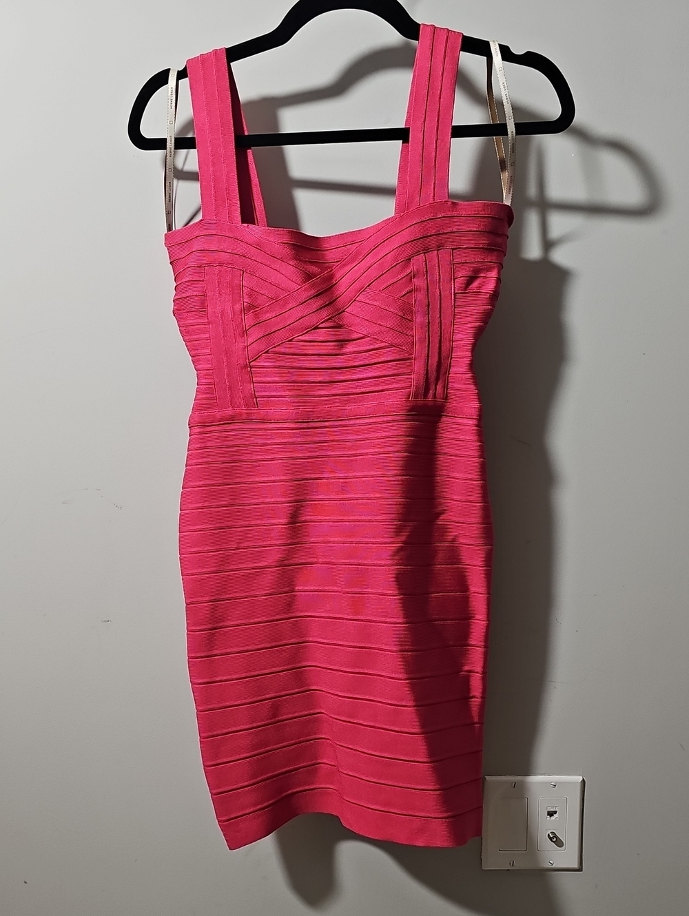 Fitted Hot Pink Bandage Dress